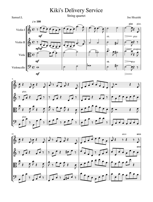 Kiki s Delivery Service String Quartet