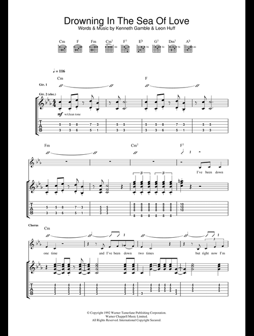 Drowning In The Sea Of Love - Eva Cassidy (Guitar Tab)