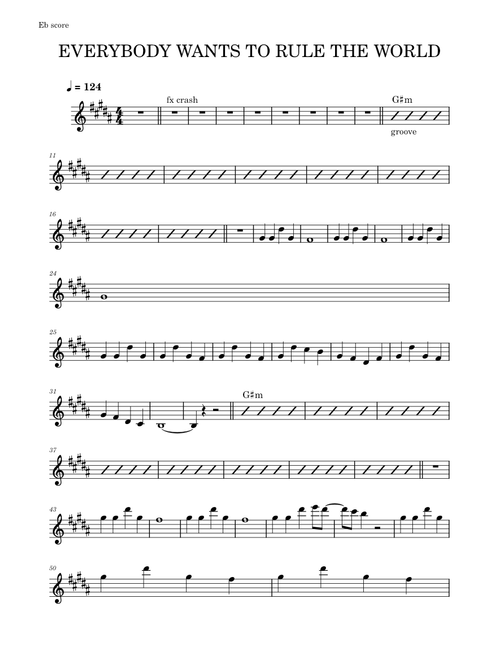 Everybody Wants To Rule The World – Tears For Fears - Alto Sax