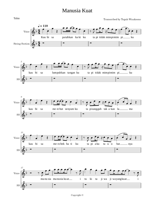 Manusia kuat – Tulus (Indonesia)