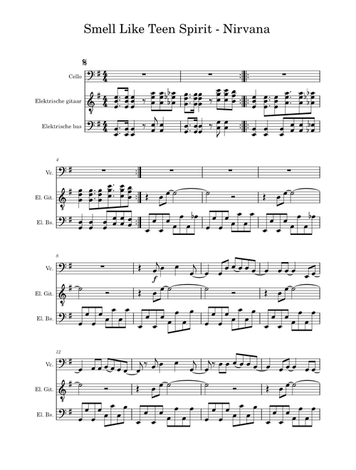 Smell Like Teen Spirit - Nirvana Cello