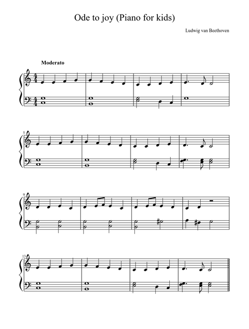 Ode to joy (Piano for kids)