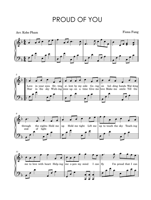 Proud of you (Arr. Kobe Pham) - Fiona Fung (Piano Vocal)
