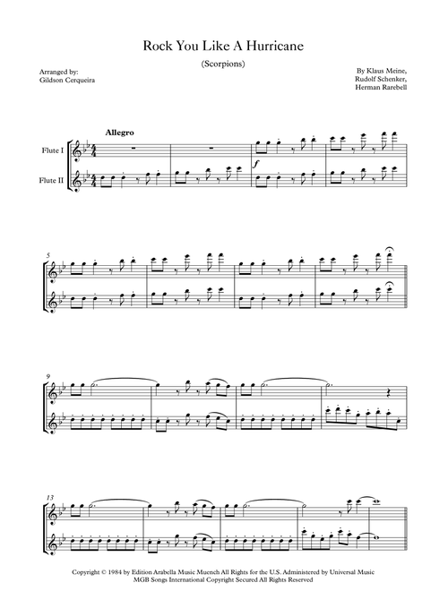 Rock You Like A Hurricane (Arr. Gildson Cerqueira) - Scorpions (Flute Duet)