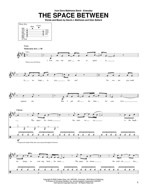 The Space Between - Dave Matthews Band (Drum Transcription)