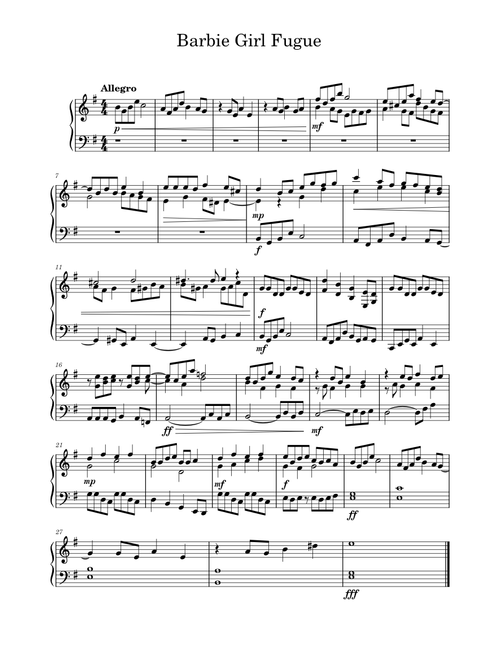 Barbie Girl Fugue