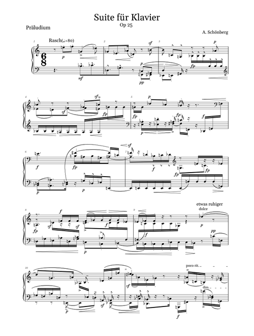 Piano Suite, op.25, Präludium – Arnold Schoenberg