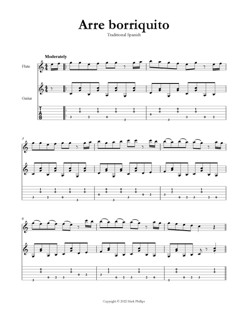 Arre borriquito (Arr. Mark Phillips) - Traditional Spanish (Instrumental Duet)