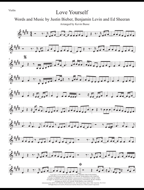 Love Yourself (Arr. Kevin Busse) - Justin Bieber (Violin Solo)