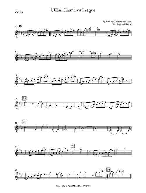 Uefa Champions League Team (Arr. Fernando Britto) - Anthony Christopher Britten (Violin Solo)