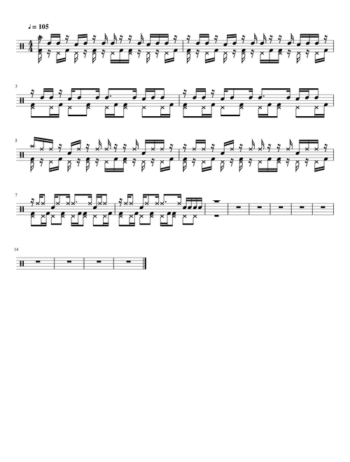Drum pattern Take Cover Mr Big