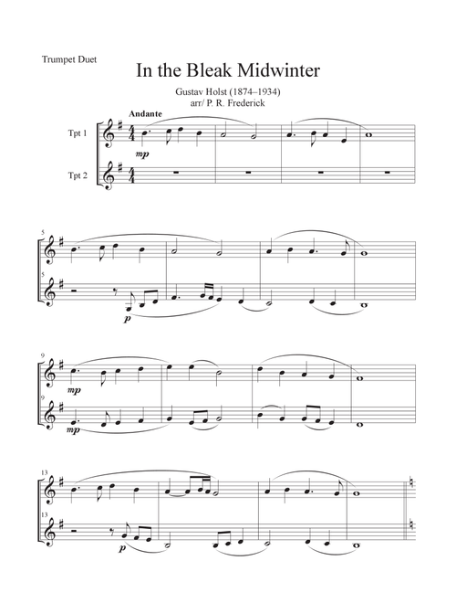 In the Bleak Midwinter (Trumpet Duet) (Arr. P. R. Frederick) - Gustav Holst (Trumpet Duet)