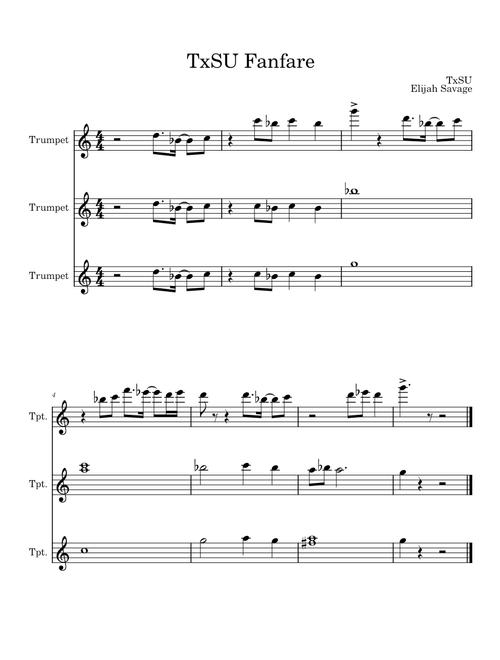 TxSU Trumpet Fanfare "You Got It" – savvjrr1969
