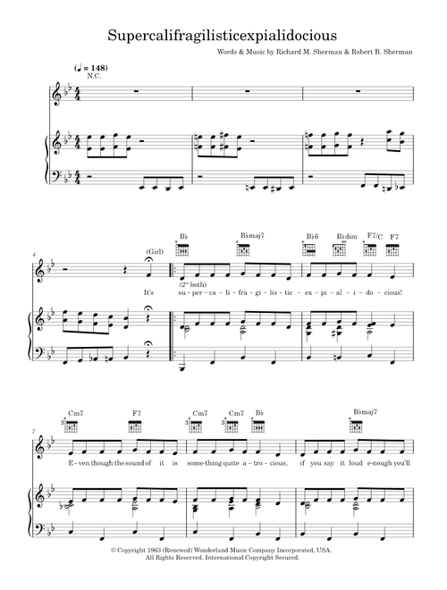 Supercalifragilisticexpialidocious - Julie Andrews (Piano Vocal)
