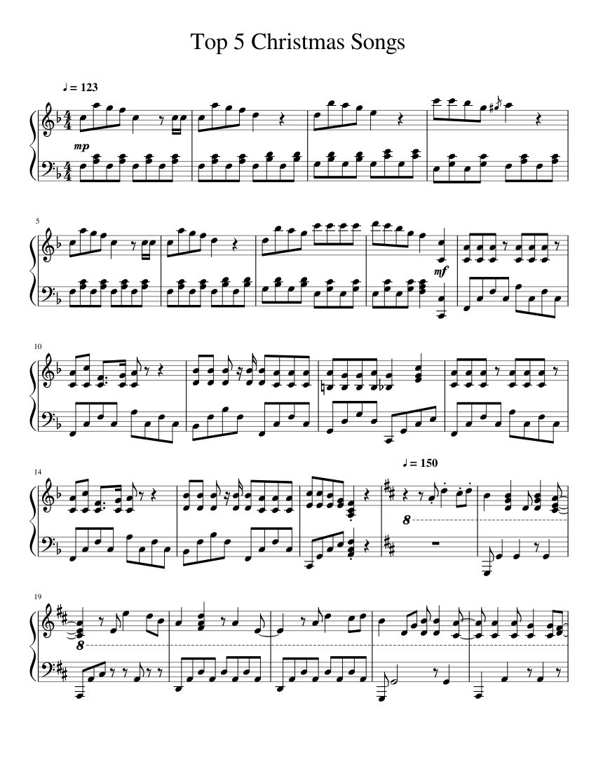 超話題新作 Sheet Songs Christmas 5 Top music (Solo Piano for DTM・DAW