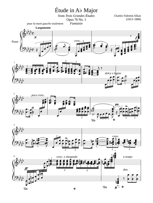 Étude Opus 76 No. 1 in A♭ Major