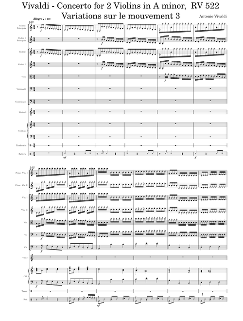Concerto for 2 Violins in A minor, RV 522 – Antonio Vivaldi - 3ème mouvement remanié