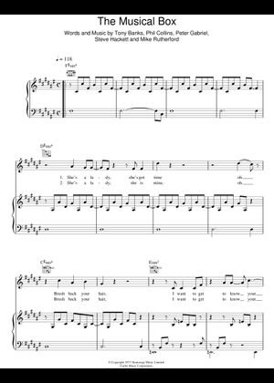 The musical box - Genesis Sheet Music for Piano, Guitar, Bass