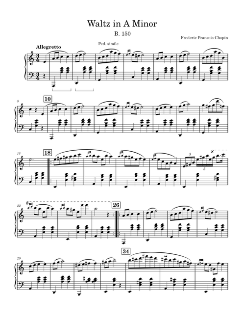 Waltz in A Minor, B. 150, Op. Posth – Frédéric Chopin