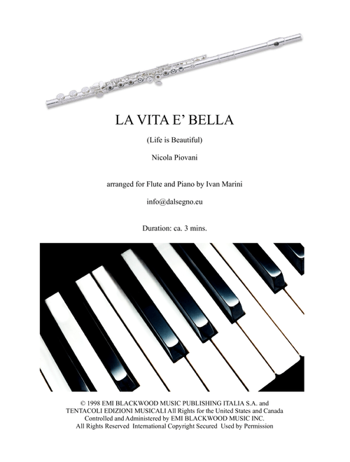 Life Is Beautiful (la Vita E Bella) (Arr. Ivan Marini) - Nicola Piovani (Flute and Piano)