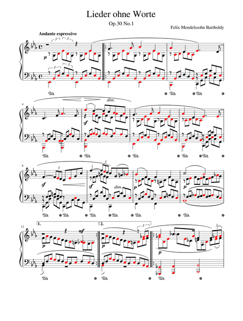 Songs without Words No.7, Op.30, No.1