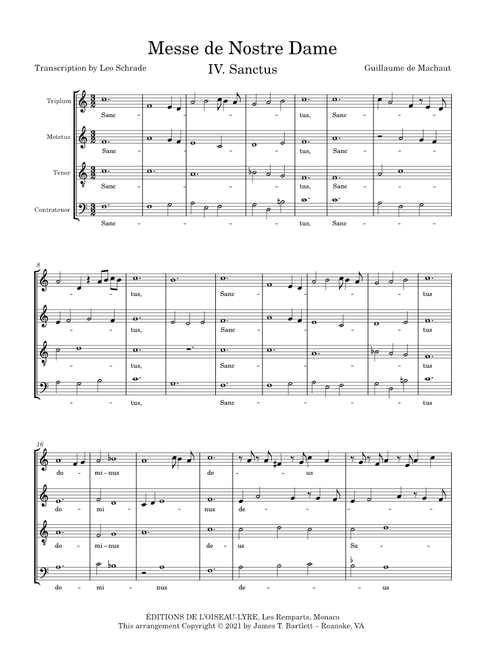 Messe de Nostre Dame - Sanctus