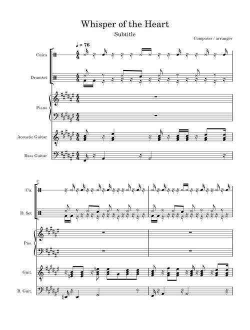att52 - Whisper of the Heart sheet music arranged by enavpham
