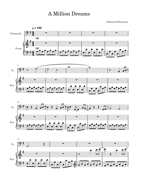 A Million Dreams(piano/cello)-Enhanced Harmony