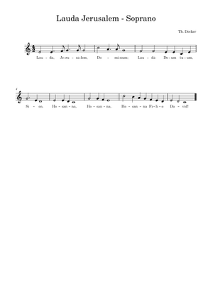 Lauda Jerusalem – Theodore Decker Sheet Music for Soprano, Alto, Tenor ...