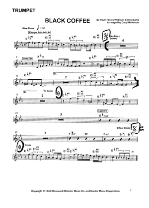 coffee black cigarette chords Black Coffee (lead sheet with lyrics) Sheet Music with Chords for Piano  (Solo) easy