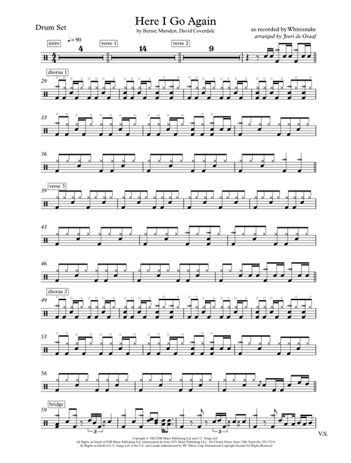 Here I Go Again (Arr. Joeri de Graaf) - Whitesnake (Drums)