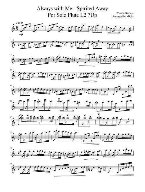Always with Me For Solo Flute L2