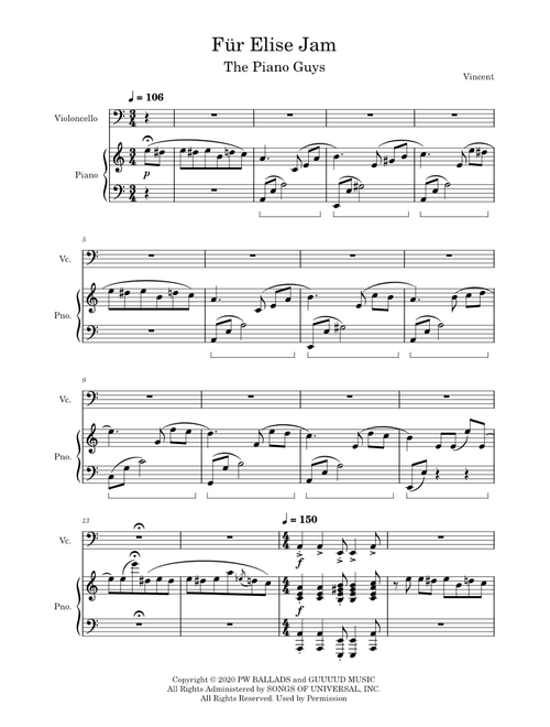 The Piano Guys - Für Elise Jam