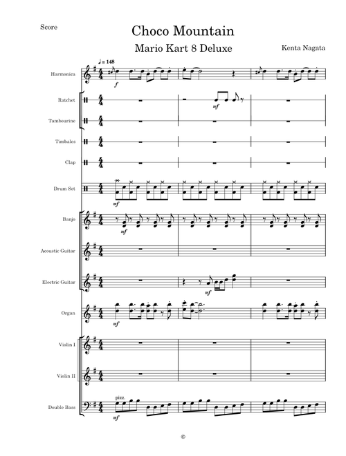 Choco Mountain (Mario Kart 8 Deluxe) - Transcribed Score