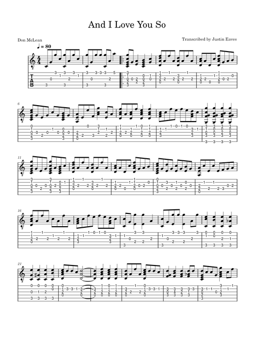 And i love you so – Don McLean