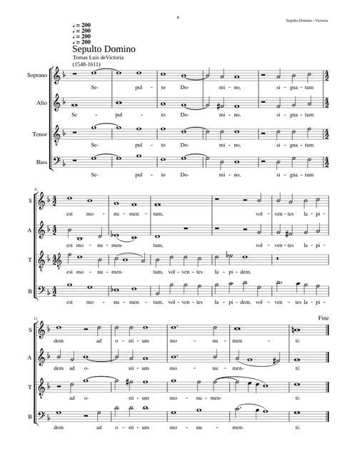 Sepulto Domino - Tomás Luis de Victoria