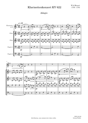 Concerto for Clarinet K 622 - Mozart - 2nd movt - for Bb clar