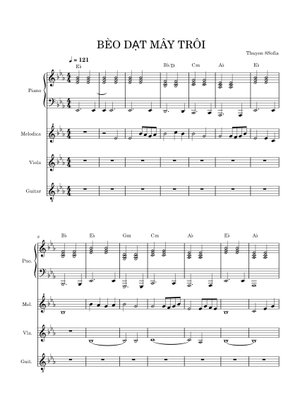 BEO DAT MAY TROI Sheet Music and Tab for Guitar (Solo) | MuseScore.com