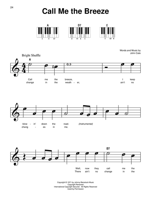 Call Me The Breeze - Lynyrd Skynyrd (Super Easy Piano)