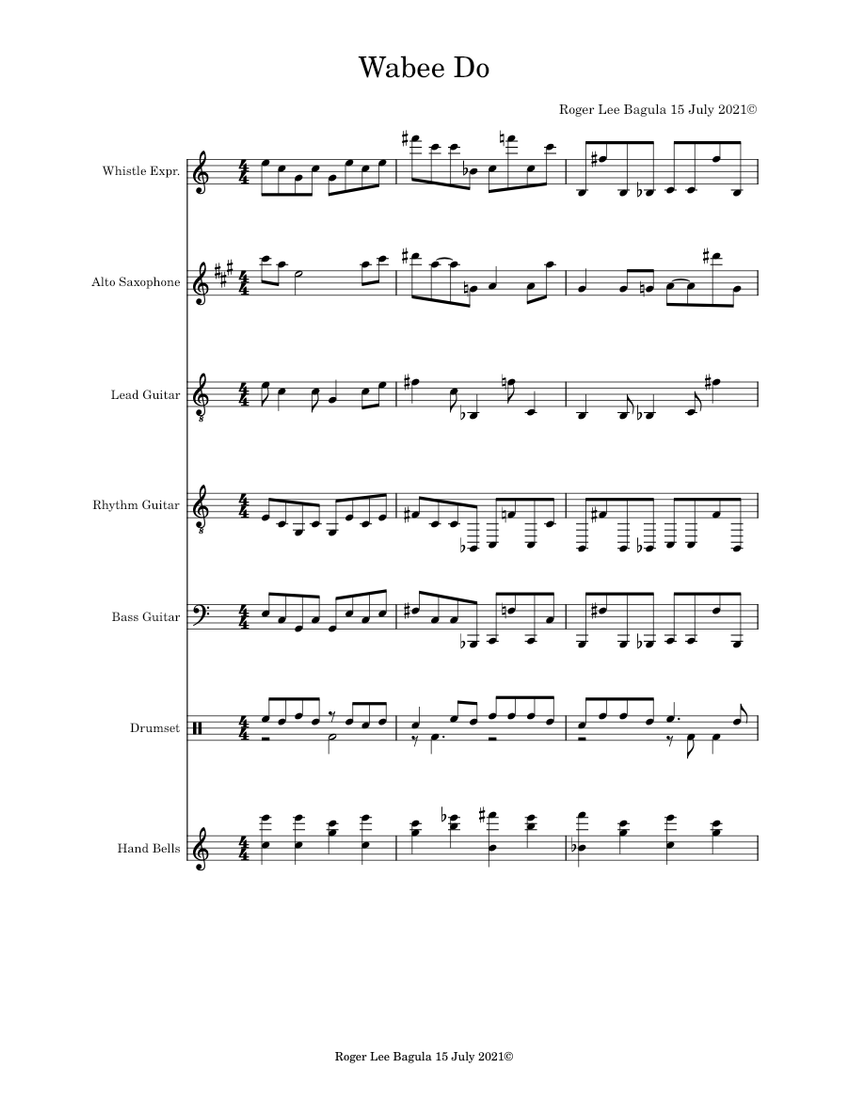 Wabee Do Sheet music for Kazoo, Saxophone alto, Guitar, Bass guitar & more instruments (Jazz