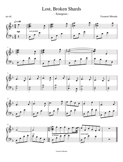 Xenogears sheet music by kenberry5 | Play, print, and download in