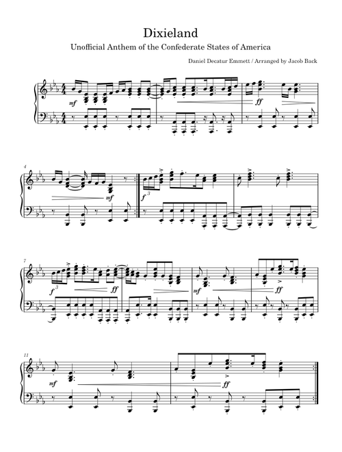 Dixie (I Wish I Was In Dixie) – Daniel Decatur Emmett Dixieland