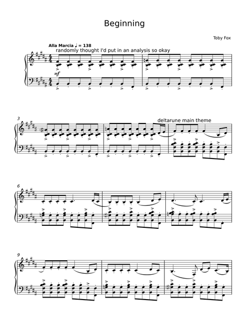 Beginning – Toby Fox (Piano)