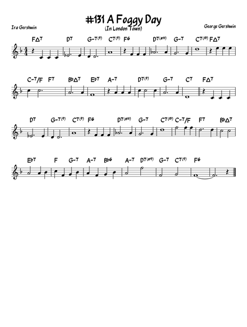 A Foggy Day (in London Town) (Arr. John Fries) - Ira Gershwin, George Gershwin (Lead Sheet - Fake Book)