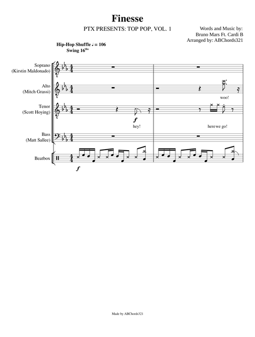Finessee (transposed to e flat)