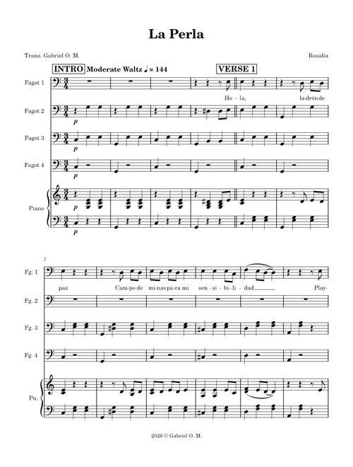 La Perla (4 bassoons) – Rosalía