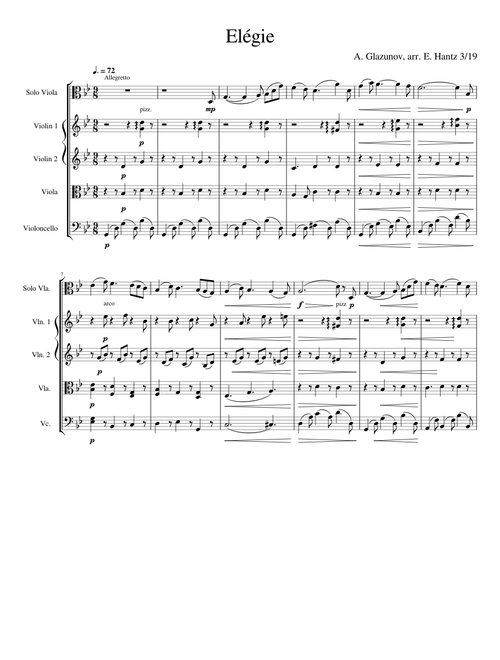 Elegie Op. 44 – Aleksandr Glazunov