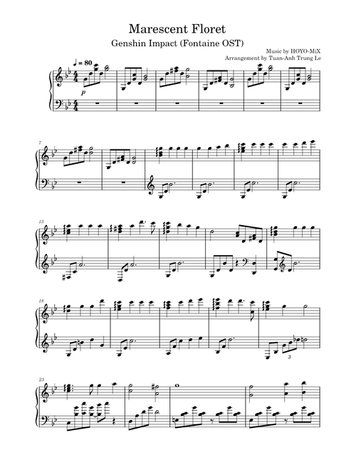Fontaine for piano sheet music by oline2005 | Play, print, and