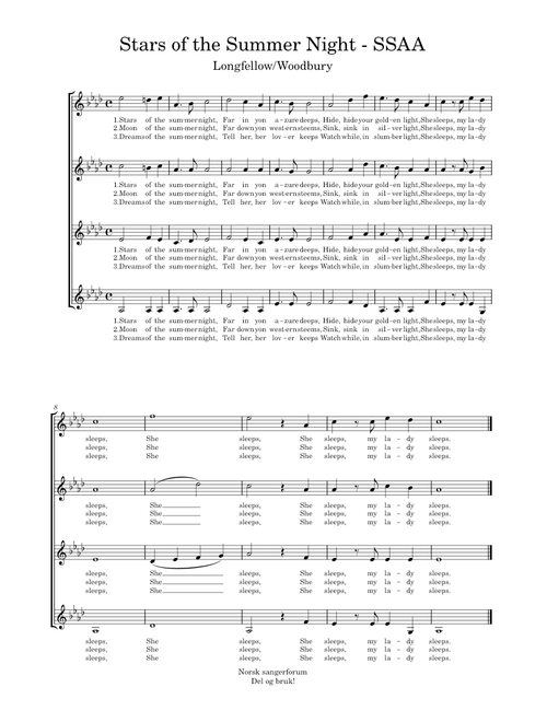 Stars of the Summer Night - SSAA