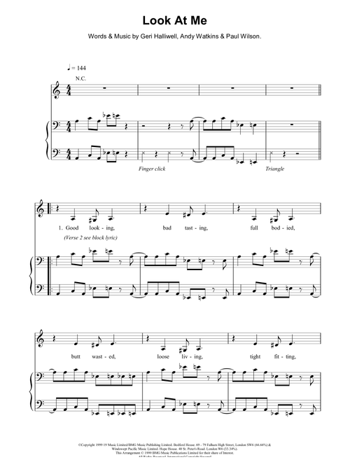 Look At Me - Geri Halliwell (Piano-Vocal-Guitar (Piano Accompaniment))